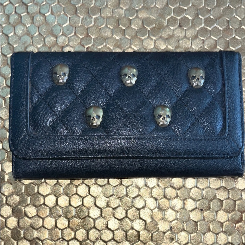 Loungefly Black Wallet with Skull Accents